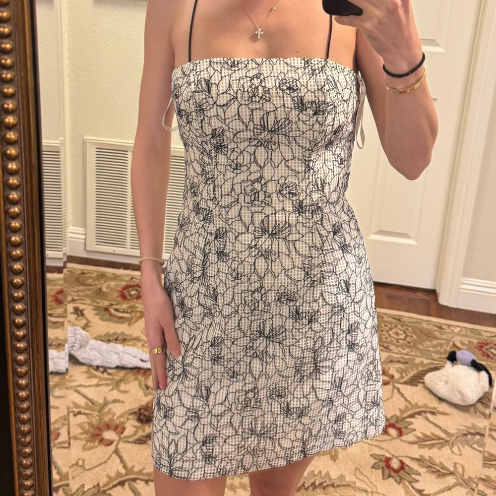 Bardot Black and White Floral Mini Dress